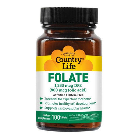 Country Life, Folate, 800 Mcg, 100 Tabs Country Life