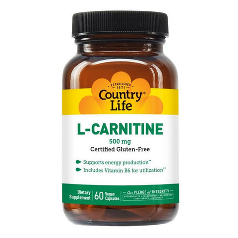 Country Life, L-Carnitine with B-6, 500 MG, 60 Caps Country Life
