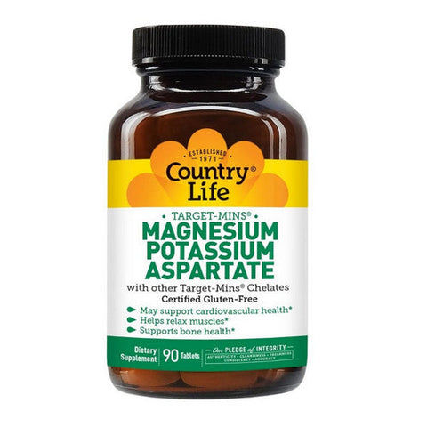 Country Life, Magnesium - Potassium Aspartate Target-Mins, 90 Tabs Country Life