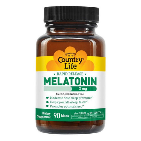 Country Life, Melatonin (Rapid Release), 3 MG, 90 Tabs Country Life