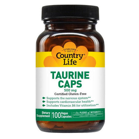 Country Life, Taurine with B-6, 500 MG, 100 Caps Country Life