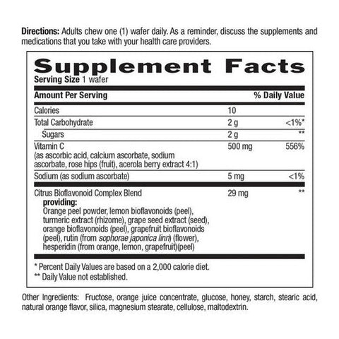 Country Life, Vitamin C Chewable, 500 MG, Juicy Orange, 90 Wafers Country Life