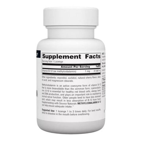 Source Naturals, MethylCobalamin, 1 mg, 60 Tabs Source Naturals