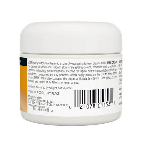 Source Naturals, MSM Joint Response Cream, 2 Oz Source Naturals