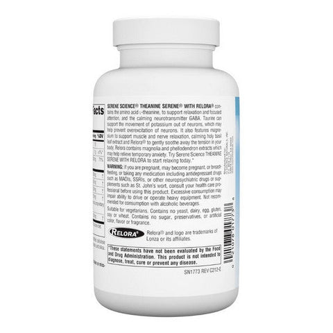 Source Naturals, Theanine Serine, W/relora 120 Tabs Source Naturals