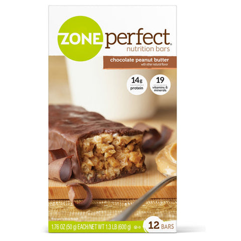 EAS, ZONEPERFECT BARS,CHOCOLATE PEANUT, 1.76 Oz, Box Of 12 EAS
