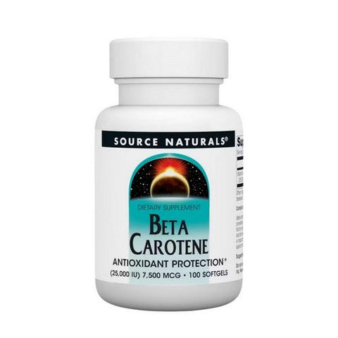 Source Naturals, Beta Carotene, 25000 IU, 100 Softgel Source Naturals