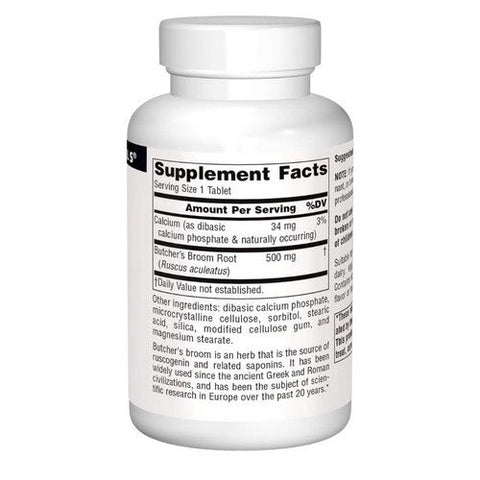 Source Naturals, Butcher's Broom, 500 MG, 100 Tabs Source Naturals