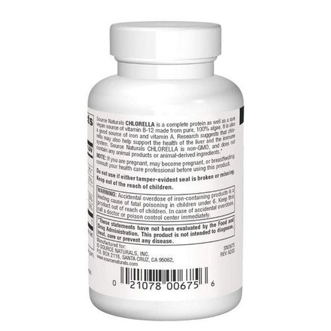 Source Naturals, Chlorella, 500 MG, 100 Tabs Source Naturals