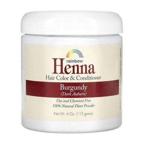 Rainbow Research, Henna Hair Color And Conditioner Burgundy Dark Auburn, 4 Oz Rainbow Research