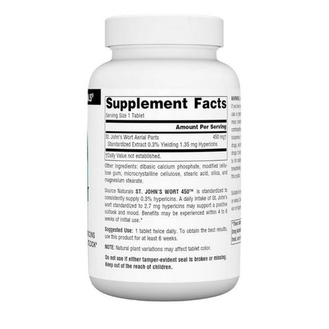 Source Naturals, St. John's Wort, 450 180 Tabs Source Naturals
