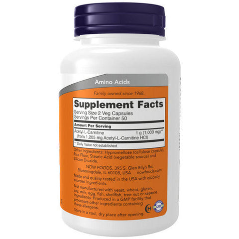 Now Foods, Acetyl-L Carnitine, 500 mg, 100 Caps Now Foods