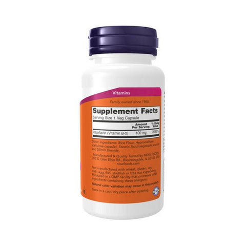 Now Foods, Vitamin B-2, 100 Mg, 100 Veg Caps Now Foods