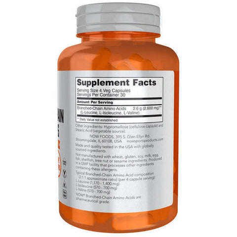Now Foods, Branch Chain Amino Acids, 120 Veg Caps Now Foods