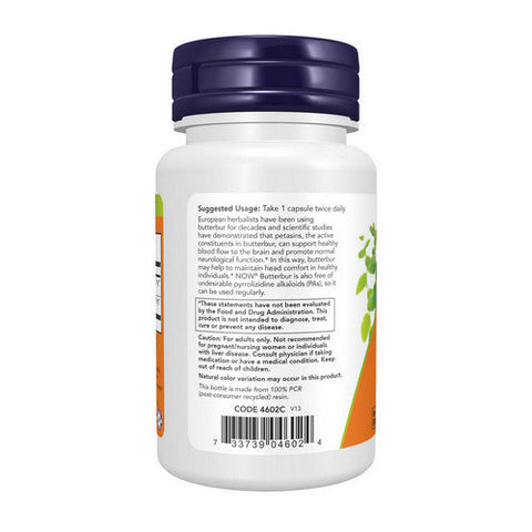 Now Foods, Butterbur, 75 mg, 60 Veg Caps Now Foods