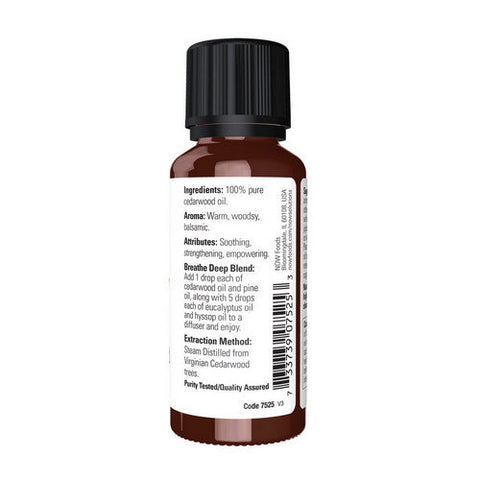 Now Foods, Essential Oils 100% Pure Cedarwood Oil, 1 Oz Now Foods