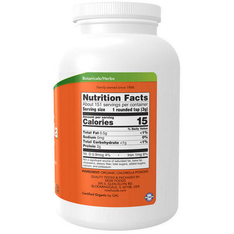Now Foods, Organic Chlorella Pure Powder, 1 Lb Now Foods