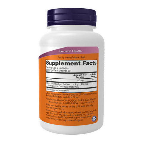Now Foods, Chondroitin Sulfate, 600 mg, 120 Caps Now Foods