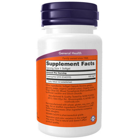 Now Foods, CoQ10, 100 mg, 50 Softgels Now Foods