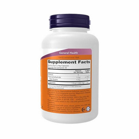 Now Foods, D-Mannose Urinary Support, 500 Mg, 120 Veg Caps