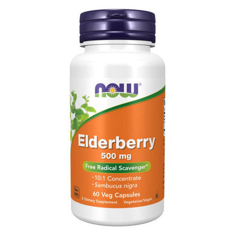 Now Foods, Elderberry, 500 mg, 60 Veg Caps Now Foods