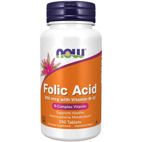 Now Foods, Folic Acid With Vitamin B-12, 800 Mg, 250 Tabs Now Foods