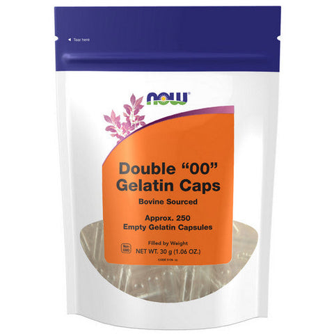 Now Foods, Empty Capsules Gelatin Double 00, 250 Caps Now Foods