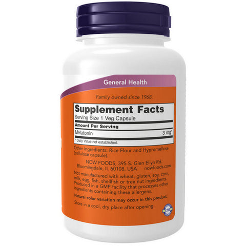 Now Foods, Melatonin, 3 mg, 180 Caps Now Foods