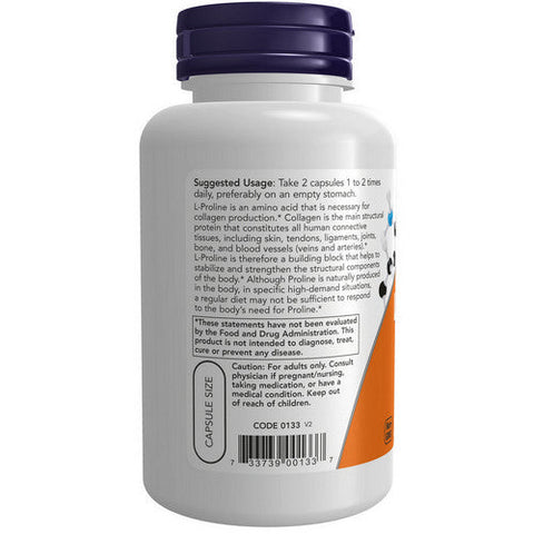Now Foods, L-Proline, 500 mg, 120 Vcap Now Foods