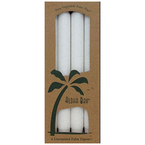 Aloha Bay, Candle  9 Inch Taper, White, 4 Pack Aloha Bay