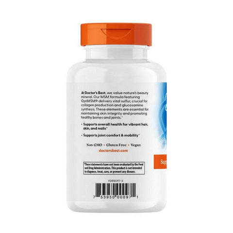 Doctors Best, MSM with OptiMSM, 1500 Mg, 120 Tablets Doctors Best