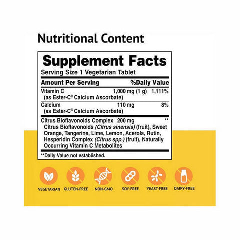 American Health, Ester-C With Citrus Bioflavonoids, 1000 mg, 180 Vegitabs American Health