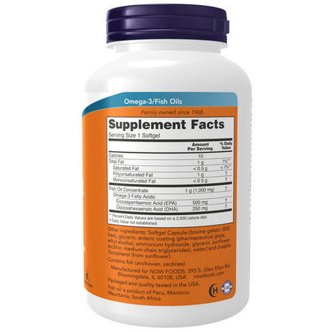 Now Foods, Ultra Omega-3 Fish Oil Bovine Gelatin, 180 Sgels Now Foods