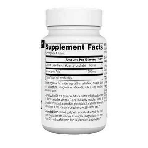 Source Naturals, Alpha-Lipoic Acid, 200 MG, 60 Tabs Source Naturals