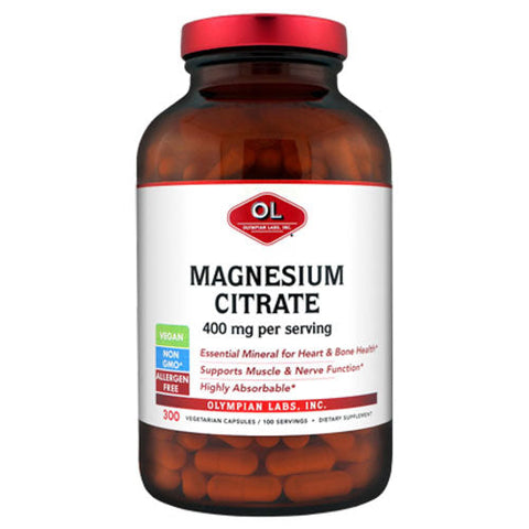 Olympian Labs, Magnesium Citrate, 400 mg, 300 caps Olympian Labs