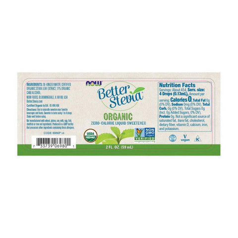 Now Foods, BetterStevia Liquid Organic, 2 OZ Now Foods