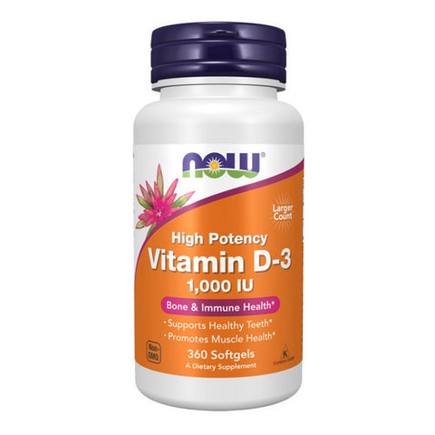 Now Foods, Vitamin D-3, 1,000 IU, 360 Softgels Now Foods