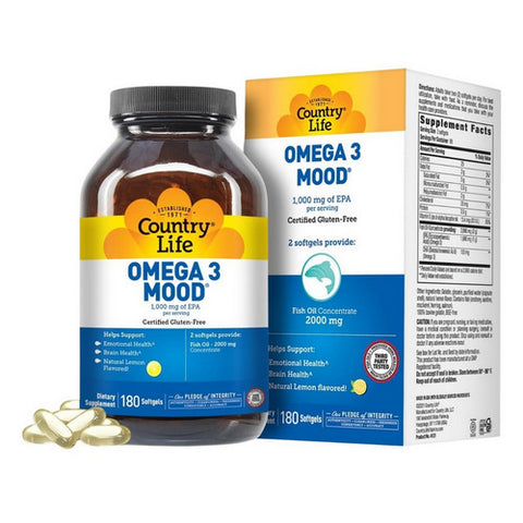 Country Life, Omega 3 Mood, 180 Softgels Country Life