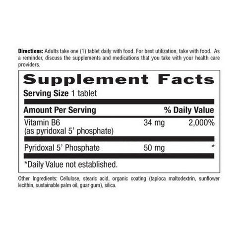 Country Life, P-5-P Pyridoxal 5 Phosphate, 50 mg, 100 tabs Country Life