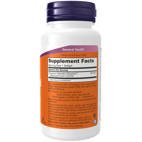 Now Foods, Ubiquinol, 100 mg, 60 Softgels Now Foods