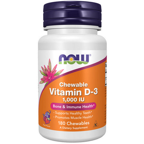 Now Foods, Vitamin D-3, 1000 IU, 180 Chewables Now Foods