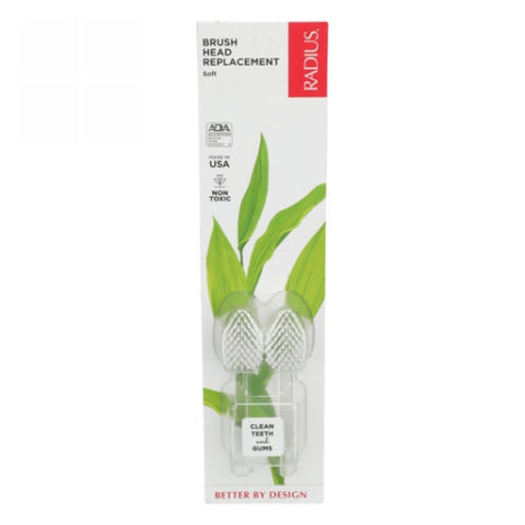 Radius, Toothbrush Replacement Heads Soft, 2 Packs Radius