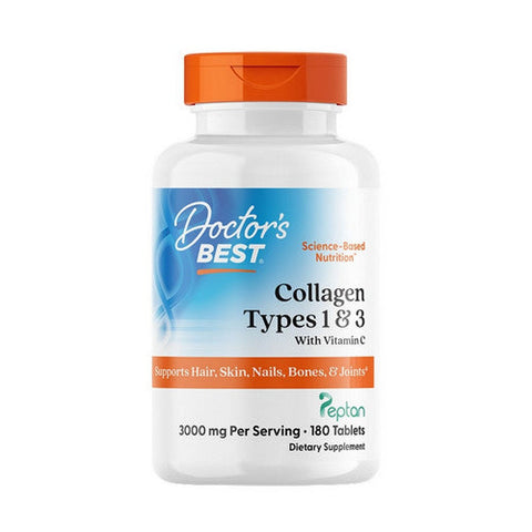 Doctors Best, Collagen Types 1 and 3 and Vitamin C, 3,000 Mg, 180 Tablets Doctors Best