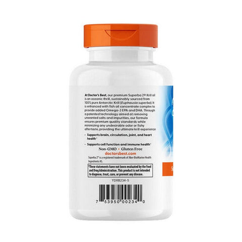 Doctors Best, Enhanced Krill Plus Omega3s With Superba Krill, 60 softgels Doctors Best