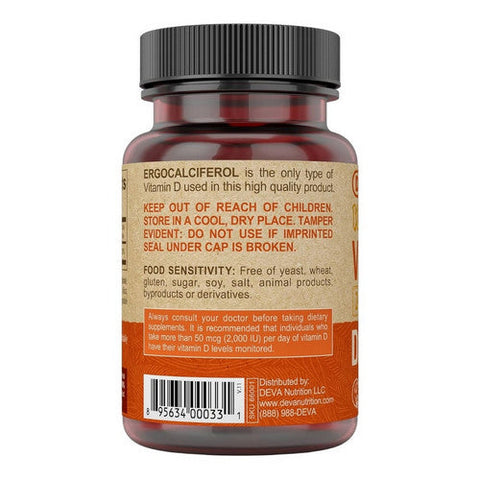 Deva Nutrition, Vegan Vitamin D, 800 IU, 90 tabs Deva Nutrition