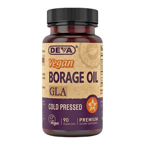 Deva Vegan Vitamins, Premium Vegan Borage Oil, 90 Veg Caps Deva Vegan Vitamins