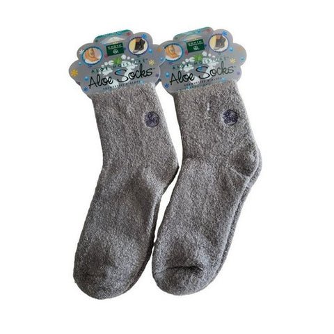 Earth Therapeutics, Socks Aloe Infused Grey, 1 Pair Earth Therapeutics