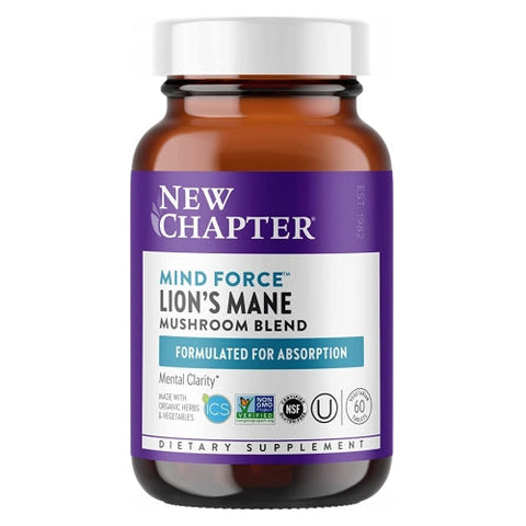 New Chapter, Mind Force Lion's Mane Mushroom Blend, 48 Veg Tabs New Chapter