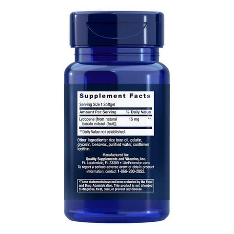 Life Extension, Mega Lycopene Extract, 15 mg, 90 sgels Life Extension
