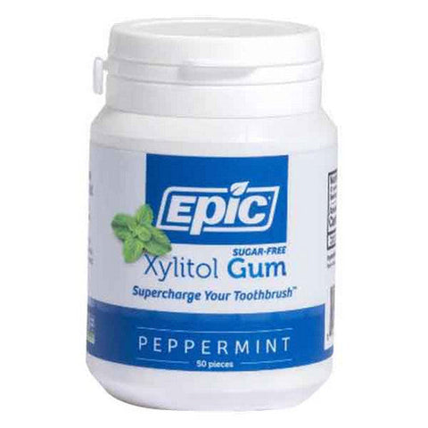 Epic Dental, Xylitol Gum Sugar-Free Peppermint, 50 Pieces Epic Dental